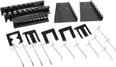 Produktbild von ONDIS24 Lochwandhaken aus Metall 22 Teile grau