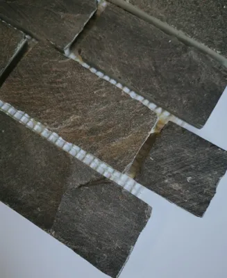 Produktbild von Handmuster Mosaik Fliese Schiefer Naturstein Brick anthrazit Black Jack MOS34-0208_m