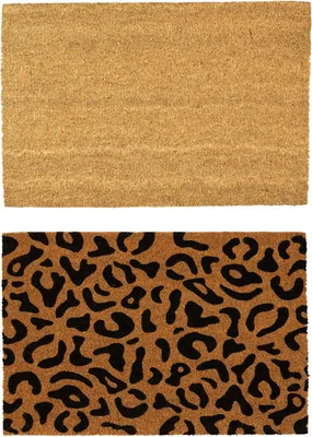 Produktbild von Nicola Spring Kokosfaser-Fußmatten – 60 x 40 cm – Leopard – 2er-Pack