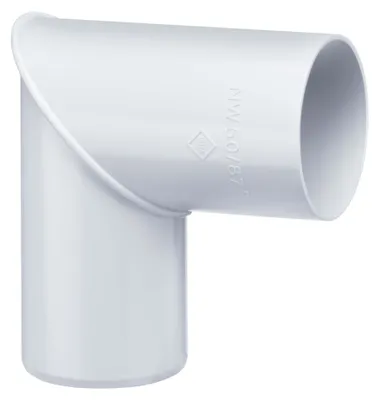Produktbild von INEFA Fallrohrbogen 87 Grad, DN50 / 50mm, Weiß – PVC Regenrohrbogen für die Dachrinne am Gartenhaus oder Pavillon als passgenaues Zubehör zur Dachentwässerung aus Kunststoff