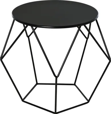 Produktbild von HOMCOM Couchtisch Beistelltisch Satztisch Nachttisch rund Aufbewahrung Metallkorb Wohnzimmer Schlafzimmer 51 x 51 x 44 cm
