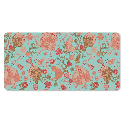 Produktbild von MuchoWow® Mauspad Mousepad Lebkuchenhaus - Blumen - Katzen - Schneeflocke - Muster 60x30 cm - Mousepads - Maus Mat - Pad - Mausunterlage - Nachhaltig