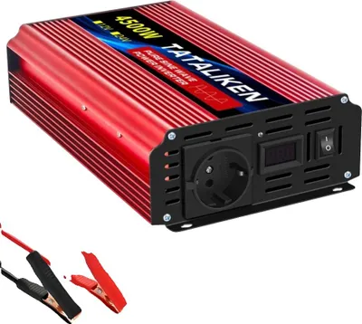 Produktbild von Wechselrichter, DC 12V auf AC 220V, Europastecker, 12V4500W220V-LED