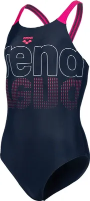 Produktbild von Arena V Back Graphic Badeanzug Mädchen navy rose Gr 164