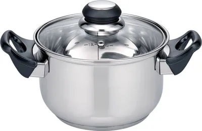 Produktbild von Edelstahl Kochtopf 16cm Glasdeckel Suppentopf Fleischtopf Bratentopf Induktion