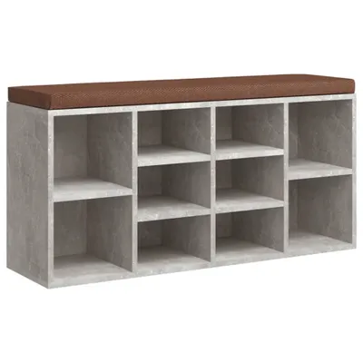 Produktbild von vidaXL Schuhbank Betongrau 103x30x48 cm Holzwerkstoff