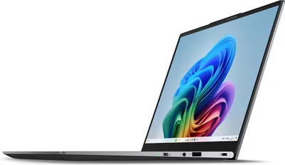 A side view of a laptop computer.