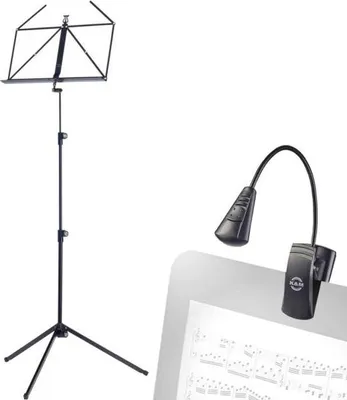 Produktbild von K&M 100-1 Notenständer Schwarz mit LED-Leuchte