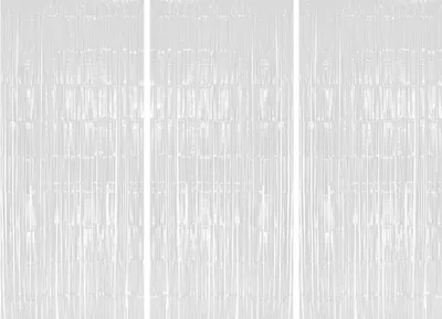 Produktbild von 3x Lametta Vorhang - weiß - 91x244 cm