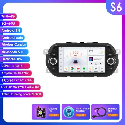 Immagine prodotto di Autoradio Android - Autoradio 2-DIN - Lettore multimediale - Autoradio con CarPlay - Navigatore GPS - Schermo da 7 pollici