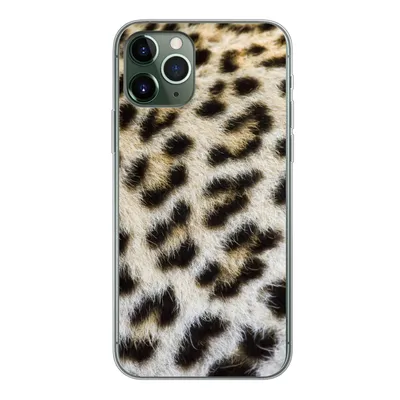 Produktbild von MuchoWow® Handyhülle Schutzhülle Hülle für iPhone 11 Pro Nahaufnahme Mantel Leopard Silikon Softcase Handy Hülle - Handy