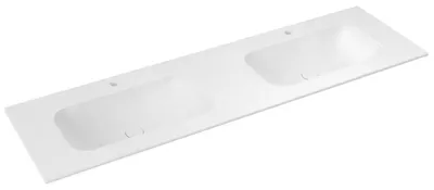 Produktbild von Sapho ARUBA Doppelwaschtisch mitten, 180x51,5 cm, Rockstone weiß matt