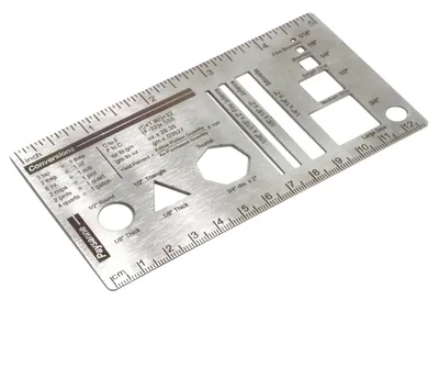 Productafbeelding van RVS keukeliniaal, 12,7 x 7,6 cm, mini snijgids, voor nauwkeurige metingen