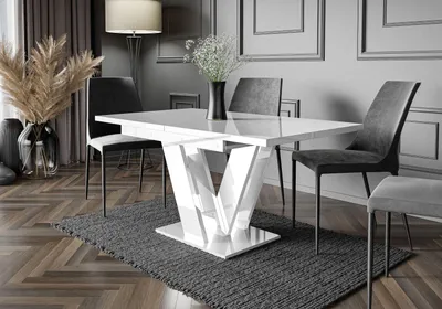 Produktbild von Design Esstisch PA-555 ausziehbar Hochglanz 120 - 160 cm Esszimmer