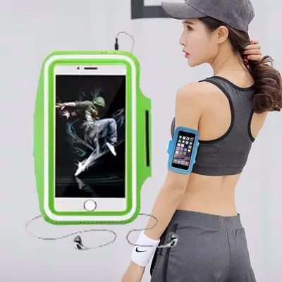 Produktbild von Laufarmband – Armband für Handy – Sportarmband – Handyhalter – Grün – Laufarmband für Handy – Mit Schlüsseltasche – CHPN