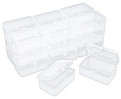 Zdjęcie produktu dla Omgoods - Pudełka do przechowywania - 20 sztuk - Przezroczysty plastik - Zamykane na zawias - Do przechowywania drobnych przedmiotów - 85 x 55 x 35 mm - Trwałe i bezpieczne - Pojemniki do przechowywania