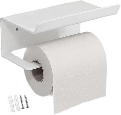 Produktbild von Toilettenpapierhalter Mit Ablage Aus Edelstahl, 1 Stück, Edelstahl Oberfläche, Für Bad Und Küche