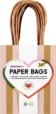 Produktbild von Folia Papiertüten Stripes Amore 12x5,5x15cm 20 Stück