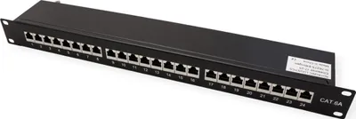 Produktbild von VALUE Cat.6A (Class EA) 19-Zoll-Patchpanel, 24 P, geschirmt, schwarz