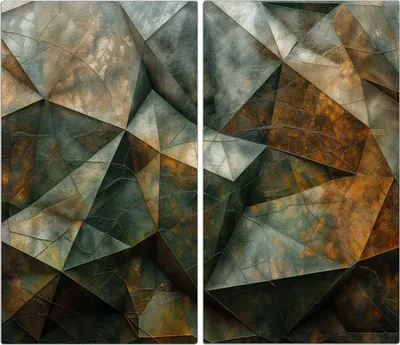 Produktbild von Spritzschutz Herdabdeckplatte Schneidebrett aus Glas Geometrische Abstraktion 2-Teilig (60x52cm)