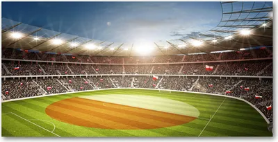 Produktbild von Tulup Glas-Bild -140x70- Wandkunst Dekorative Wand für Küche & Wohnzimmer - Sport - Stadion Polen - Mehrfarbig