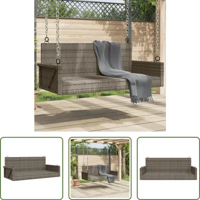 Immagine prodotto di The Living Store Panca pensile grigia 119x56x48 cm Poly Rattan