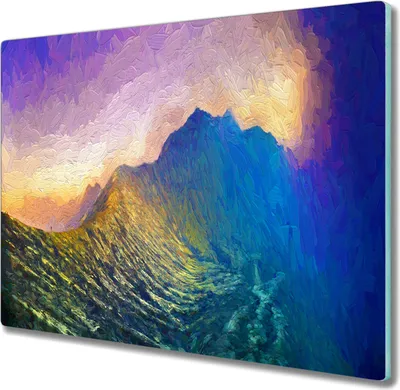 Produktbild von Coloray Hackbrett Kochplattenabdeckung Herdabdeckplatte 60x52 cm Schneidebrett Küchenbrett - berg Himmel