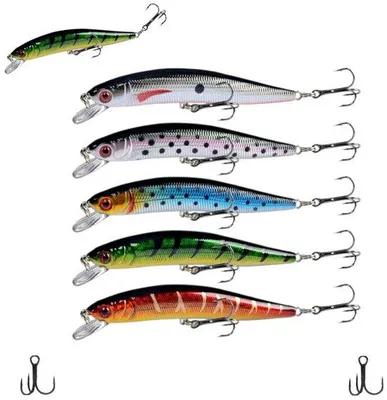 Obrázek produktu pro Umělé nástrahy 5 wobblerů – háčky – rybaření – wobblery – okoun – štika – říční ryby – rybaření – návnada – 10 cm