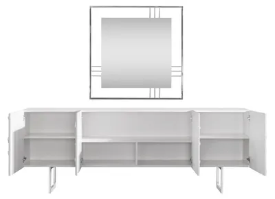 Zdjęcie produktu dla Elegancki biały drewniany kredens o nowoczesnym designie