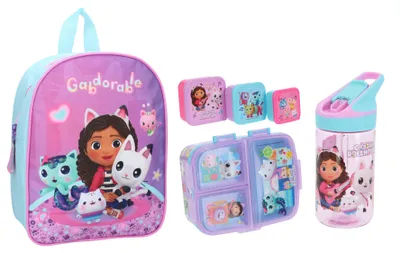 Image de L'ensemble scolaire Gabby's Dollhouse : sac à dos et trousse de déjeuner