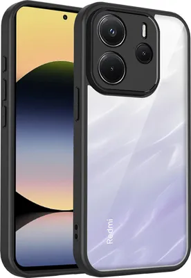 Image de Coque pour Xiaomi Redmi Note 14 5G transparente avec cadre TPU, antichoc Noir