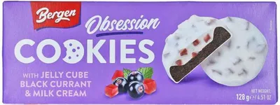 Produktbild von Bergen Obsession Cookies Jelly Cube Black Currant & Milk Cream 128g
