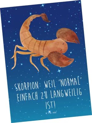 Produktbild von Mr. & Mrs. Panda Ansichtskarte Skorpion Unikat - Sternenhimmel Blau - Geschenk, Ansichtskarten, Sternzeichen, Postkarte, Horoskop, Leidenschaft, Geschenke Astrologie
