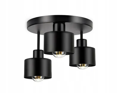 Zdjęcie produktu dla Lampa sufitowa żyrandol Plafon Metalowa LOFT LED 3xE27 czarna 382-E3 SPOT