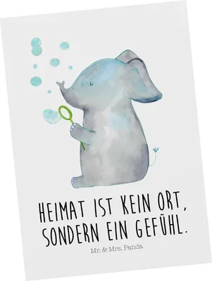 Produktbild von Mr. & Mrs. Panda Postkarte Elefant Seifenblasen - Weiß - Geschenk, Liebe, Fotokarte, Ansichtskarten, Lustige Sprüche, Elefanten, Grußkarte, Liebesspruch, kunstkarte