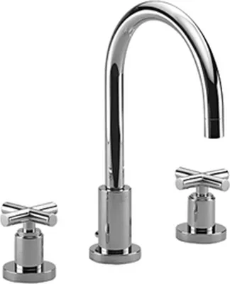 Produktbild von Dornbracht TARA Waschtisch-Dreilochbatterie mit Ablaufgarnitur, 360° schwenkbarer Auslauf, Ausladung 165mm, 20713892-08
