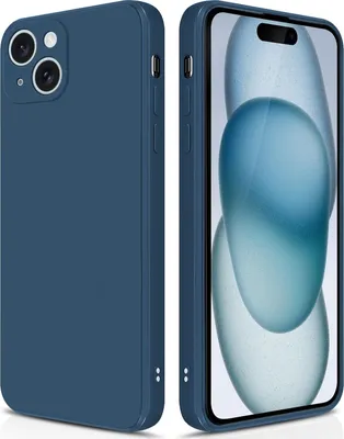 Produktbild von Silikon Hülle für iPhone 15 Flüssigsilikon Dünn Gel Gummi Matt Kratzfeste Schutzhülle Blau