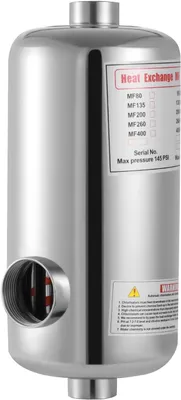 Produktbild von Pool Wärmetauscher, 28KW 150 L/min Schwimmbadheizer Edelstahl, Schwimmbadwärmetauscher Pool für Schwimmbäder Spas Solaranlagen