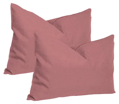 Produktbild von Kissenbezug 2er Set altrosa 40x60 cm Struktur Leinenoptik Kissenhülle Deko Kissen