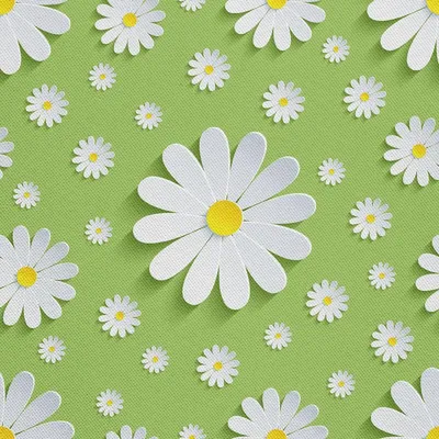 Image de OUTDOOR DÉCORDS OXFORD - Motif pâquerettes sur fond vert I DX413