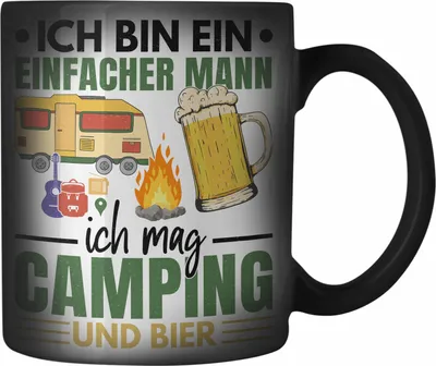 Produktbild von Trendation - Ich Bin Ein Einfacher Mann Wohnmobil Farbwechsel Zauber-Tasse Geschenk Camper Wohnmobilfahrer Geschenkidee Lustig (Schwarz)