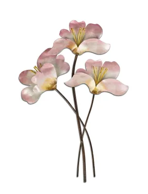 Produktbild von Wanddeko Blume Blüten Zweig Metall Wandbild Deko Bild Skulptur Figur Wandschmuck