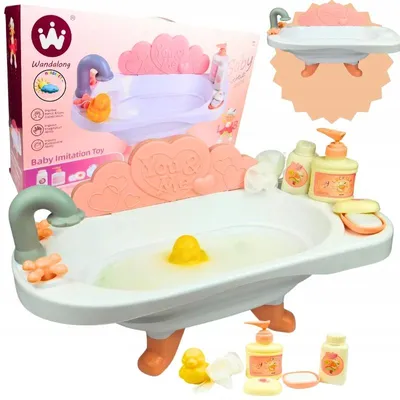 Produktbild von Badewanne für Puppen mit Zubehör – Rollenspiel Set