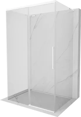 Produktbild von Mexen Rox-3S L 3-seitige Duschkabine, Schiebetür, 160 x 95 , transparent, weiß - 8C2L-160-095-20-00-3S