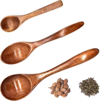 Holzlöffel 3er Set, natürliche Holzlöffel, 3 Größen, robust