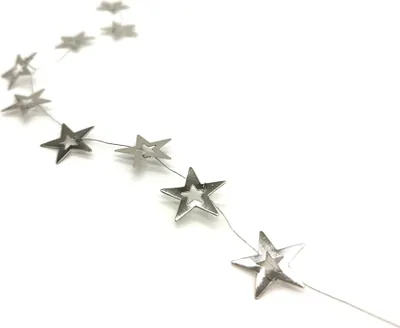Produktbild von Metall Dekokette 40cm DIY Kerzenkette Bastel-Deko Floral Sterne silber
