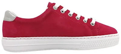 Imagen del producto de Zapatos de mujer Rieker, modelo Sheepsuede/Aleria/Nabukin, tipo zapato de cordones, color rosa, para uso casual