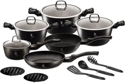Immagine prodotto di Berlinger Haus set pentole granito 15 pezzi Black Silver 28150