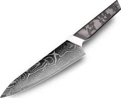 Image de Couteau de cuisine damassé TA-37571 - Chef Noir KP37571