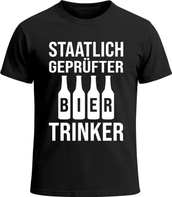 Produktbild von Herren T-Shirt für das Staatlich er Biertrinker Fun-Shirt Trachtenshirt Bierfest Outfit Statement Spruch Saufen lustig Moonworks®